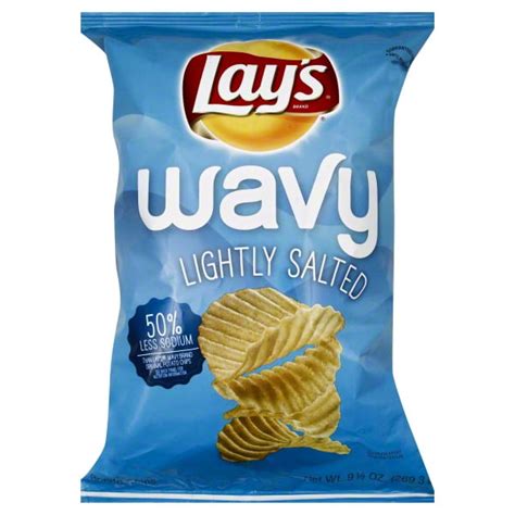 Lays Wavy Lightly Salted Potato Chips 95 Oz