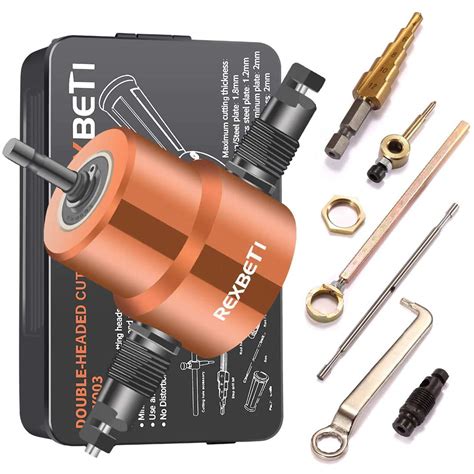 Buy Rexbeti Double Headed Sheet Metal Nibbler Drill Attachment Metal