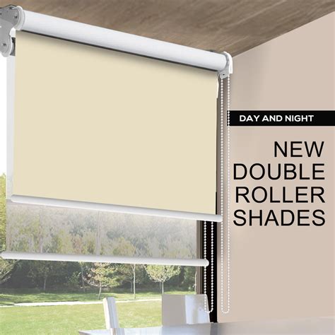 Roller Blinds Blackout Blockout Curtains Double Window Sunshade Mordern