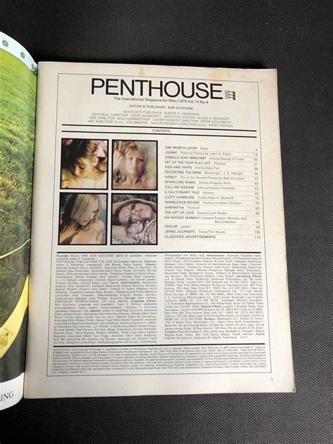 Vintage Penthouse Magazine Volume 10 No 4 Ebay