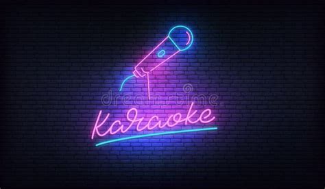 Karaoke Neon Billboard Neon Sign With Microphone And Karaoke Lettering