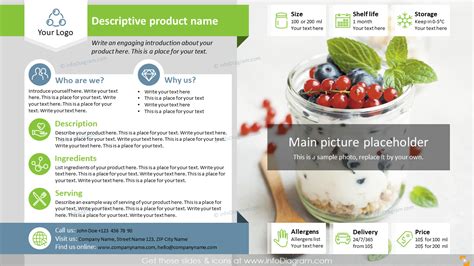 Food Product Sell Sheet Slide Professional One Pager Ppt Templates