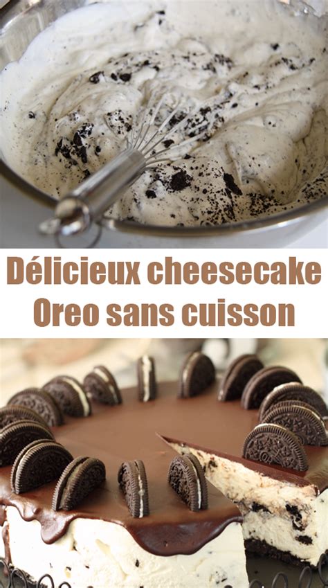Introduisez le beurre fondu, donnez quelques coups et retirez. Délicieux cheesecake Oreo sans cuisson | Cheesecake oreo ...
