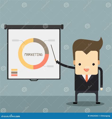 Businessman Presentation With Board Graph And Chart Vector Illustration