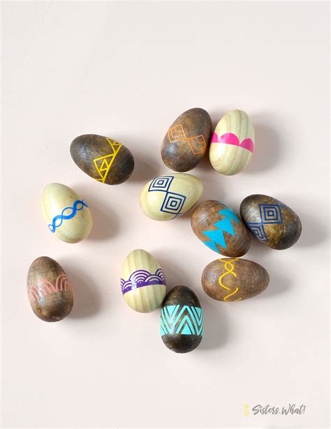 Diy Decorated Wooden Easter Eggs Sisters What