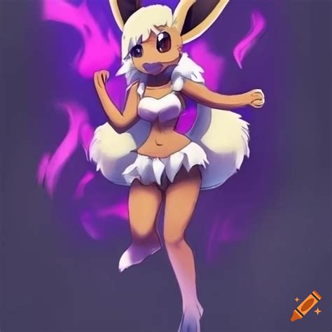 Full body anthro female eevee from pokémon on Craiyon