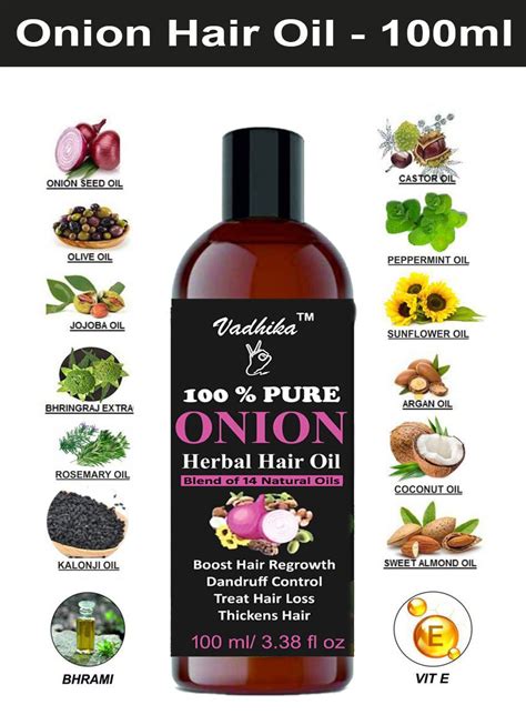 Plus, their high sulfur content might even help with dandruff. Vadhika Onion Hair Oil Blend Of 14 Natural For Hair Growth ...