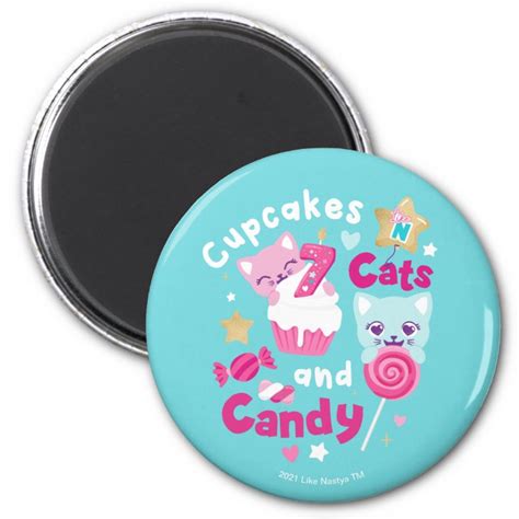 Like Nastya Cupcakes Cats And Candy Magnet