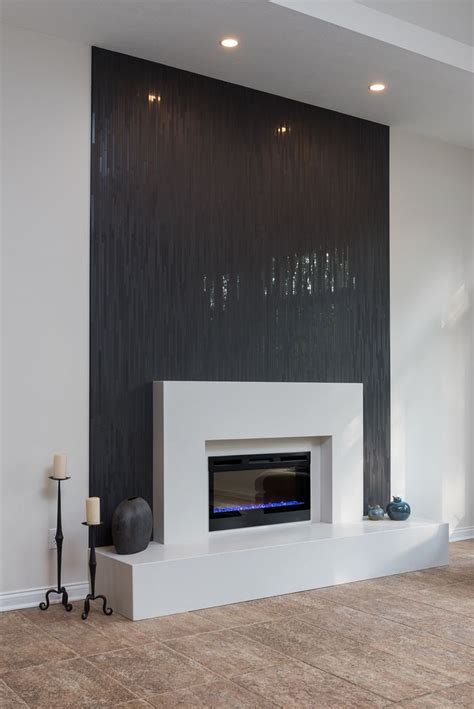 Contemporary Fireplace Black Fireplace Wall Fireplace Tile Surround
