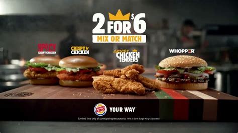 burger king 2 for 6 mix or match tv commercial crispy chicken ispot tv