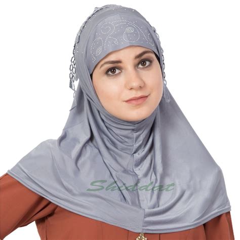 Instant Hijab Online Grey Hijab At