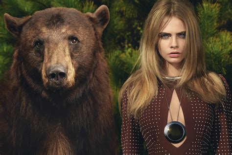 Cara Delevingnes Fashion Shoot With A Bear Photographed By Mario