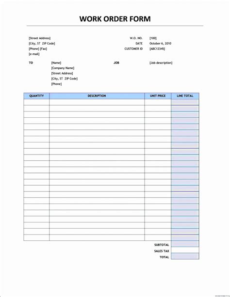 8 Best Images Of Printable Estimate Templates Free Job Estimate Form