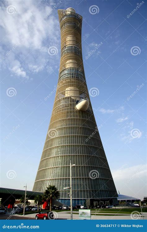 Aspire Tower Aka Torch Hotel In Doha Qatar Editorial Photography
