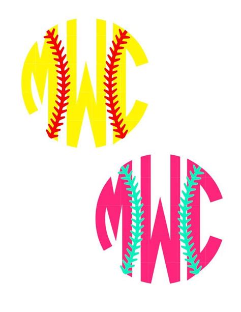 Download Softball or Baseball Monogram Decal | Etsy | Baseball monogram decal, Baseball monogram ...