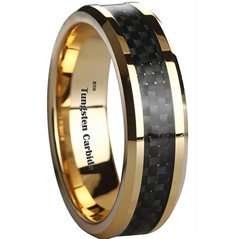 Black Tungsten Rings For Men Mens Base Rings 8 Mm Wedding Band Black