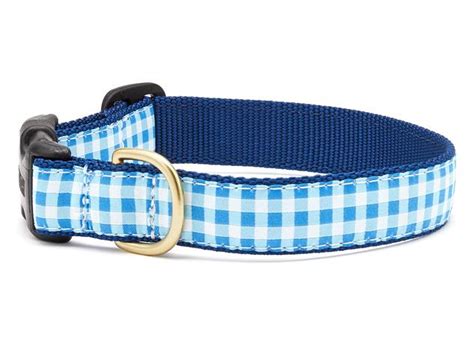 Up Country Blue Gingham Dog Collar My Wholesome Pet