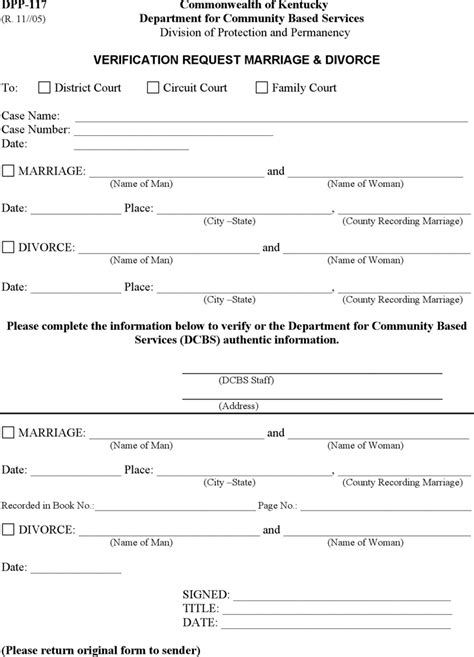 Free Printable Divorce Papers For Kentucky