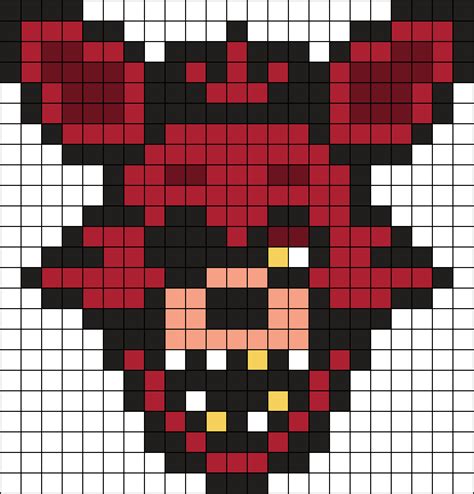 Pixel Art Grid Fnaf Head Funtime Foxy Fnaf Pixel Art