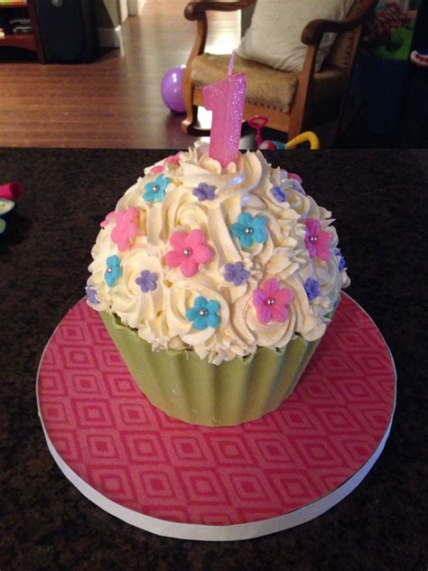 giant cupcake for gracie s first birthday giant cupcakes 8th birthday first birthdays epic