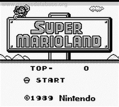 Super Mario Land Nintendo Game Boy Artwork Title Screen