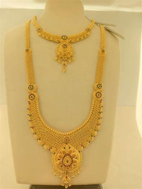 Gold Necklace Haram Designs Wt Gms Neck Pieces Jewelry Indian