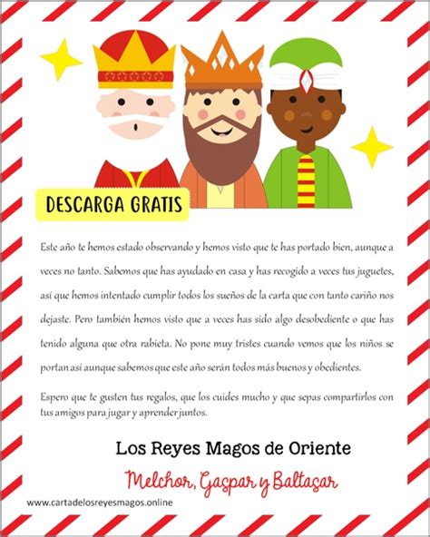 Carta De Los Reyes Magos A Los Niños Carta De Los Reyes Magos