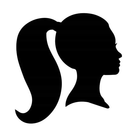 Ponytail Hair Silhouette Illustrations Royalty Free Vector Graphics