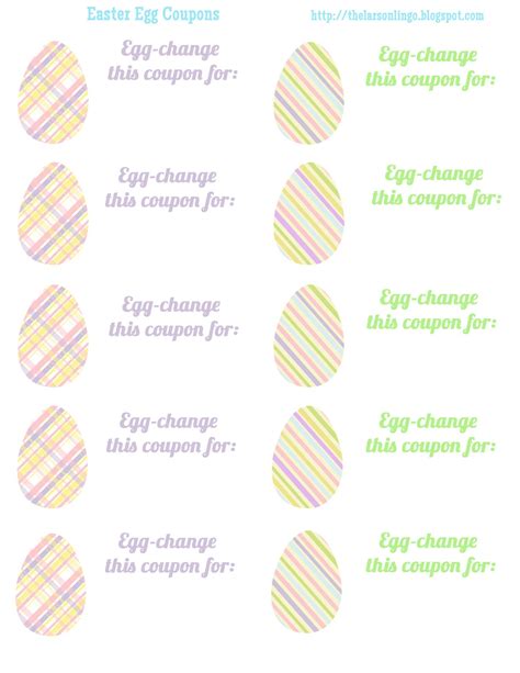 Free Printable Easter Egg Coupons
