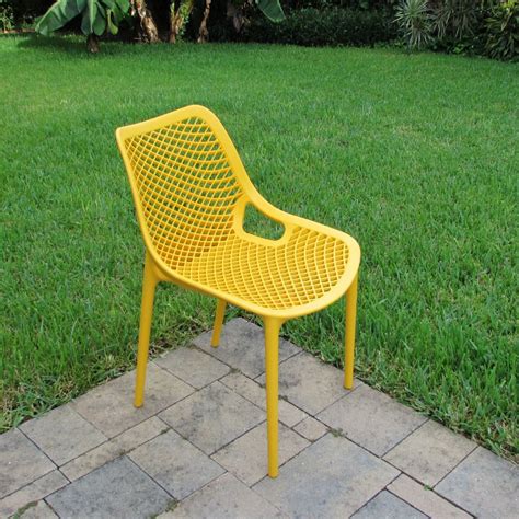 The classic style covers are great for dining room chairs. Compamia : Air Outdoor Dining Chair Yellow ISP014-YEL