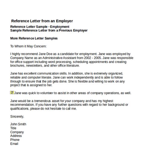 4 Job Reference Letter Templates Free Word And Pdf