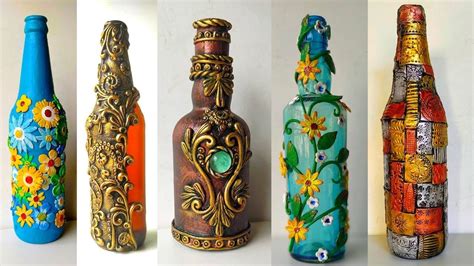 5 Diy Bottle Art Bottle Decoration Ideas Youtube
