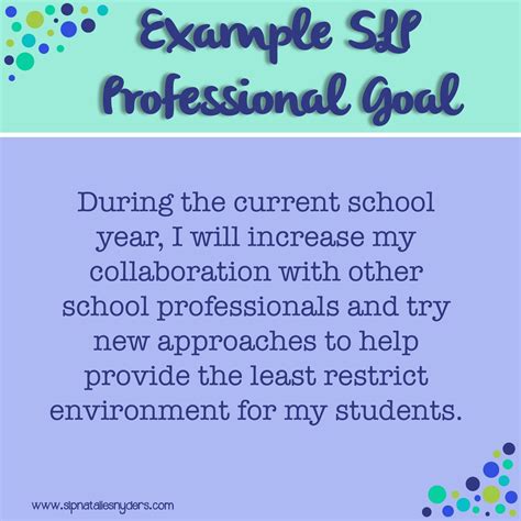 Personal development is a lifelong process. Setting Professional Goals as an SLP - Natalie Snyders, SLP