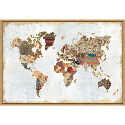 Заказать Настенные картины Amanti Art Pattern Карта мира в рамке на