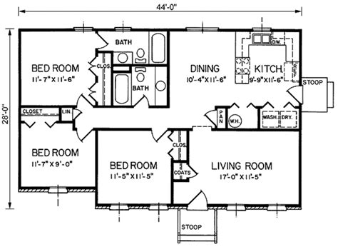 1200 Sq Ft House Plans 3 Bedroom 2 Bath Bedroom Poster