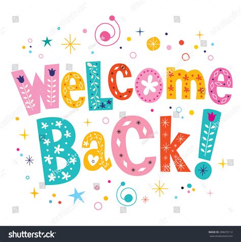 Welcome Back Decorative Lettering Text Stock Vector 288670112