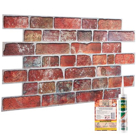 Buy Brick Effect Wall Panels Set Of 12 Panels 565 M² 608 Ft²