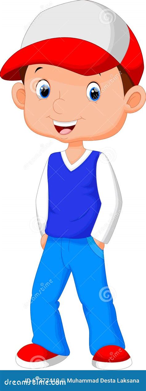 Cartoon Boy Wearing A Hat Stock Illustration Image 61377410