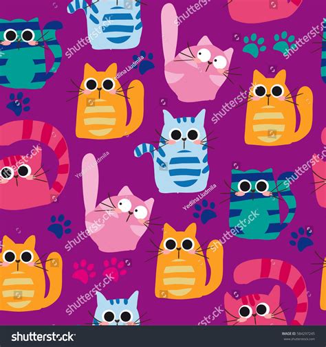 Set Vector Cats Depicting Different Breeds Stock Vector Royalty Free