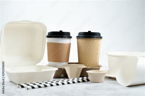 Eco Friendly Biodegradable Coffee Cup Box Blow Plate Straw Made By