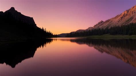 Nature Mountain Lake Sunset Reflection Hd Wallpaper Wallpaper Images