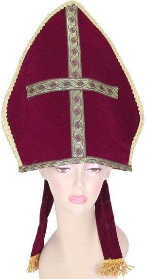 Catholic Pope Bishop Cardinal Priest Hat Mitre Clergy Costume Adult