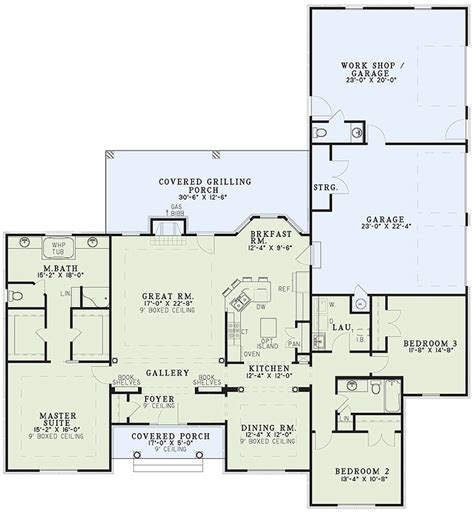 The upper level is accessed by u shaped stair way with a window for natural light. Ranch Style House Plan - 3 Beds 2.5 Baths 2096 Sq/Ft Plan ...