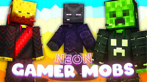 Neon Gamer Mobs By The Lucky Petals Minecraft Skin Pack Minecraft