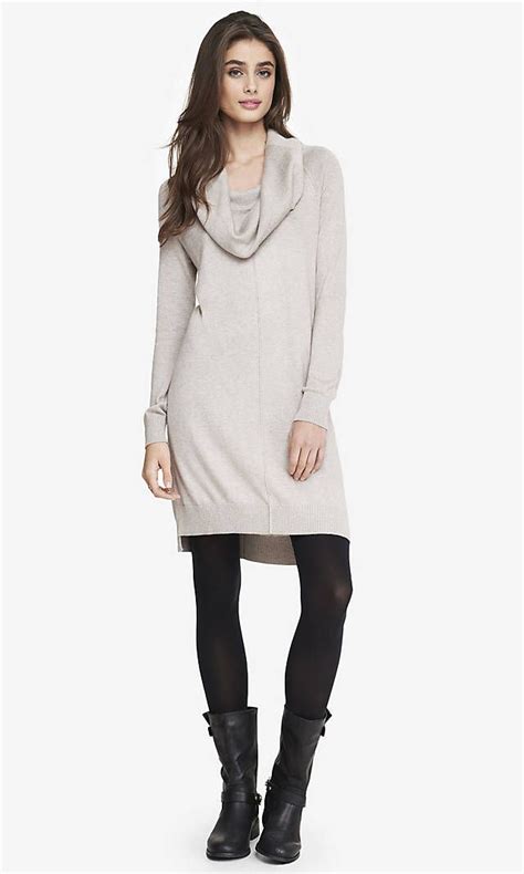 Cowl Neck Sweater Dress Heather Sand From Express Cowl Neck Sweater Dress Sweater Dress