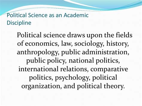 Political Science As An Academic Discipline