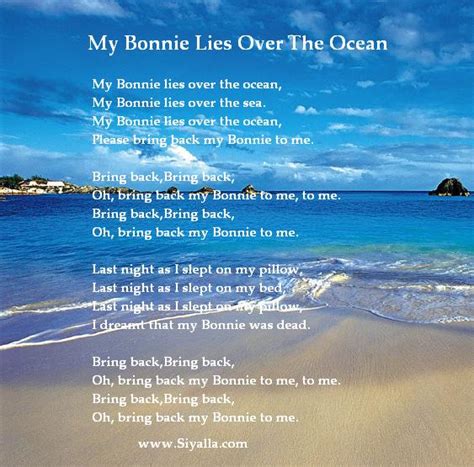 Her work is like a whisper to the soul. My Bonnie Lies Over The Ocean - Nursery Rhymes ~ Kids ...