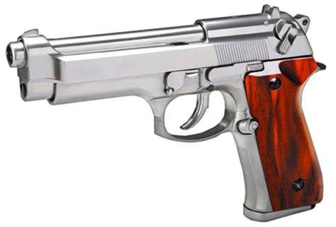 Src Gbb Sr92 Grip Wood Full Metal Blowback Airsoft Pistol Silver