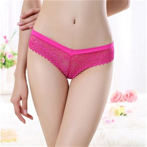 Sexy Women Lace Panties Low Rise Solid Lace Thongs Seamless Panty Women