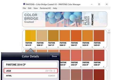 Guía Pantone Rgb Frente A Pantone Color Manager Rgb